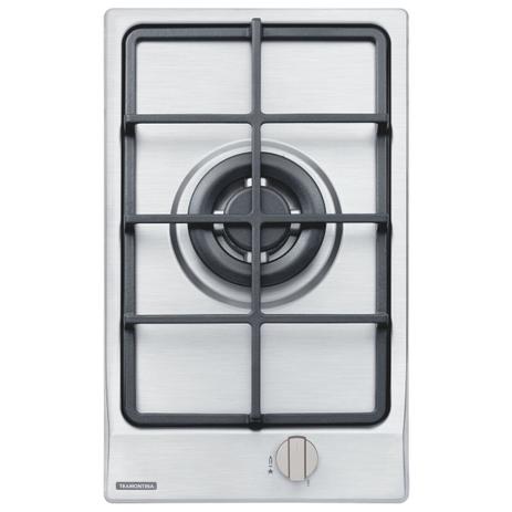 Cooktop a Gás Tramontina Dominó 1GX Tri HE Safestop 30 em Aço Inox e Trempes em Ferro Fundido 1 Queimador Menor preço em Cooktop a Gás Tramontina Dominó 1GX Tri HE Safestop 30 em Aço Inox e Trempes em Ferro Fundido 1 Queimador