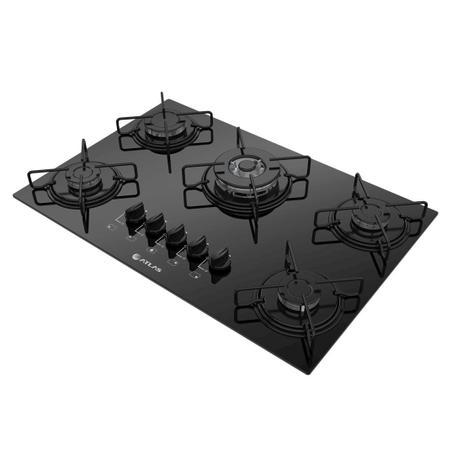 Cooktop Atlas 5 Bocas à Gás Tripla Chama Agile Bivolt Menor preço em Cooktop Atlas 5 Bocas à Gás Tripla Chama Agile Bivolt