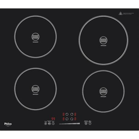 Cooktop de Indução Philco 4 bocas PCT04P Preto 220v Menor preço em Cooktop de Indução Philco 4 bocas PCT04P Preto 220v
