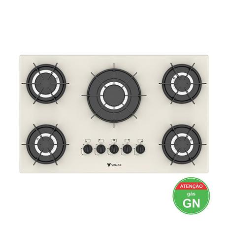 Cooktop sognare 5 q champagne gás natural - venax Menor preço em Cooktop sognare 5 q champagne gás natural - venax