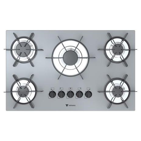 Cooktop Sognare 5 Q Prata/Glp - VENAX Menor preço em Cooktop Sognare 5 Q Prata/Glp - VENAX