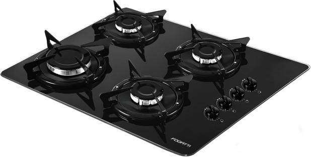 Cooktop V400 Fogatti 4 Bocas - Preto Bivolt Menor preço em Cooktop V400 Fogatti 4 Bocas - Preto Bivolt