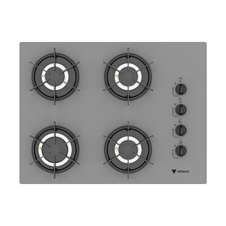 Cooktop Volare 4 Q Bivolt Gás GLP Prata - VENAX Menor preço em Cooktop Volare 4 Q Bivolt Gás GLP Prata - VENAX