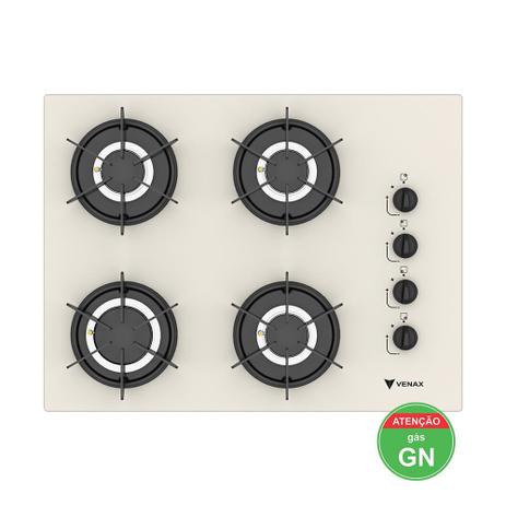 Cooktop Volare 4 Q Bivolt Gás Natural Champagne - VENAX Menor preço em Cooktop Volare 4 Q Bivolt Gás Natural Champagne - VENAX