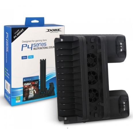 Cooler 3 In1 Base Vertical Carregador Ps4, Ps4 Slim, Ps4 Pro - Dobe Menor preço em Cooler 3 In1 Base Vertical Carregador Ps4, Ps4 Slim, Ps4 Pro - Dobe