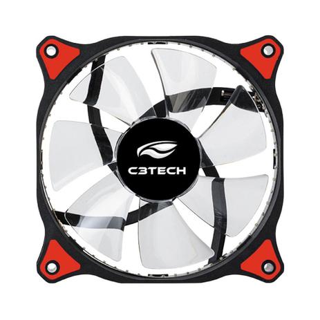 Cooler C3TECH para Gabinete F7-L130RD 3 Pinos 12CM Vermelho com 30LED Menor preço em Cooler C3TECH para Gabinete F7-L130RD 3 Pinos 12CM Vermelho com 30LED
