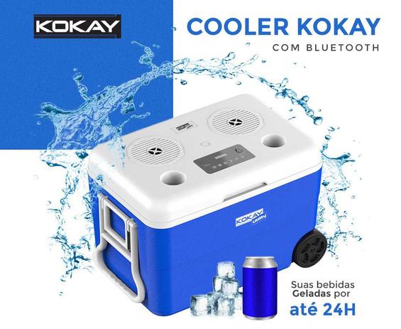 Cooler Caixa Termica com Som Bluetooth 55 Litros c/ Rodas Kokay Menor preço em Cooler Caixa Termica com Som Bluetooth 55 Litros c/ Rodas Kokay