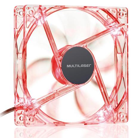 Cooler Fan 12x12 cm led vermelho Multilaser GA136 Menor preço em Cooler Fan 12x12 cm led vermelho Multilaser GA136
