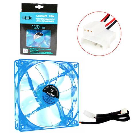 Cooler FAN 12X12 para Gabinete 120MM DC12V com LUZ Neon AZUL DX-12L DX-12L DEX Menor preço em Cooler FAN 12X12 para Gabinete 120MM DC12V com LUZ Neon AZUL DX-12L DX-12L DEX