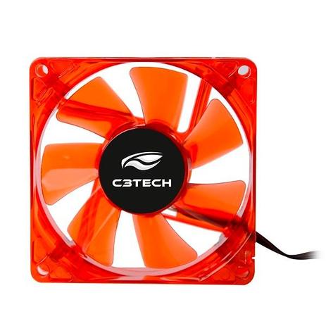 Cooler Fan C3Tech Storm Series F7 com Led Vermelho - 8cm - F7-L50RD Menor preço em Cooler Fan C3Tech Storm Series F7 com Led Vermelho - 8cm - F7-L50RD
