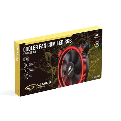 Cooler Fan F7-L500RGB Kit C3Tech - C3 Tech Menor preço em Cooler Fan F7-L500RGB Kit C3Tech - C3 Tech