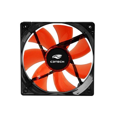 Cooler Gabinete C3TECH F7-L100RD STORM 12x12x2,5 Led Vermelho Menor preço em Cooler Gabinete C3TECH F7-L100RD STORM 12x12x2,5 Led Vermelho