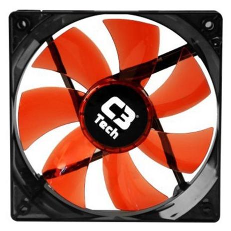 Cooler Para Gabinete Gamer C3 Tech F7-L100RD 7Lam. LED - Vermelho. Menor preço em Cooler Para Gabinete Gamer C3 Tech F7-L100RD 7Lam. LED - Vermelho.
