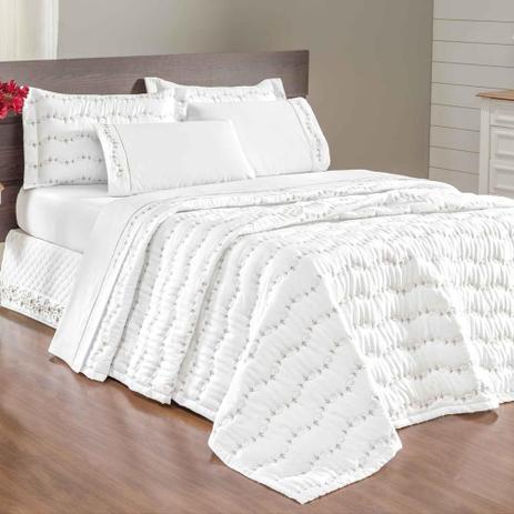Coordenado Cobre Leito Bordado + Jogo de Cama Queen Versales 07 Peças - Branco - Sulamita enxovais Menor preço em Coordenado Cobre Leito Bordado + Jogo de Cama Queen Versales 07 Peças - Branco - Sulamita enxovais