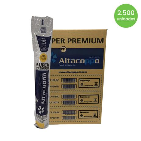 Copo 180ml transparente PP Altacoppo c/2.500 unidades Menor preço em Copo 180ml transparente PP Altacoppo c/2.500 unidades