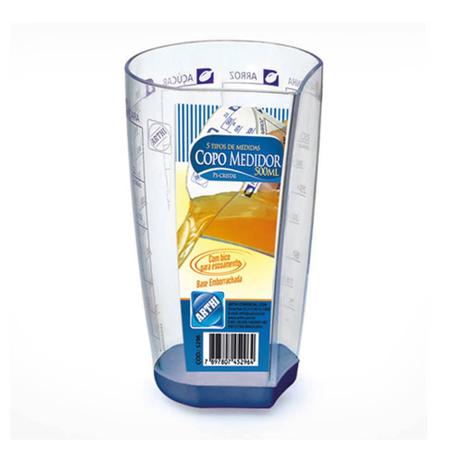 Copo acrílico graduado 500ml c/ base antiaderente Arthi Menor preço em Copo acrílico graduado 500ml c/ base antiaderente Arthi