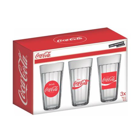 Copo Americano 450mL com 3 peças Coca-Cola Nadir Menor preço em Copo Americano 450mL com 3 peças Coca-Cola Nadir
