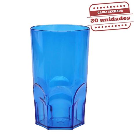 Copo Big Whisky Acrílico Azul 600ml 30 unidades Bezavel - Festabox Menor preço em Copo Big Whisky Acrílico Azul 600ml 30 unidades Bezavel - Festabox
