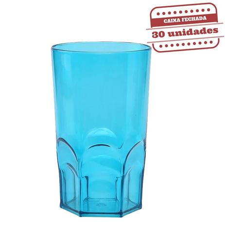Copo Big Whisky Acrílico Azul Tiffany 600ml 30 unidades Bezavel - Festabox Menor preço em Copo Big Whisky Acrílico Azul Tiffany 600ml 30 unidades Bezavel - Festabox