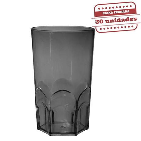 Copo Big Whisky Acrílico Fumê 600ml 30 unidades Bezavel - Festabox Menor preço em Copo Big Whisky Acrílico Fumê 600ml 30 unidades Bezavel - Festabox