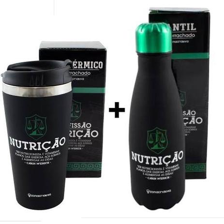 Copo + Cantil Termico Emborrachado Profissão Nutrição - Zc Menor preço em Copo + Cantil Termico Emborrachado Profissão Nutrição - Zc