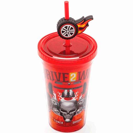Copo Canudo Hot Wheels Vermelho - Versare anos dourados Menor preço em Copo Canudo Hot Wheels Vermelho - Versare anos dourados