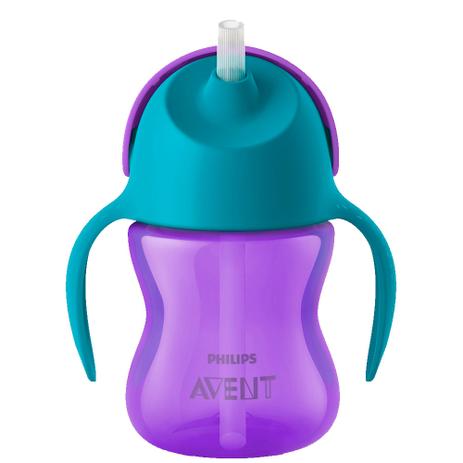 Copo Com Canudo 200ml Curvado Dinossauro Roxo - Avent - Philips avent é boa?