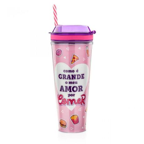 Copo Com Canudo E Pote Comidinhas - Como É Grande O Meu Amor Por Você - Ludi Menor preço em Copo Com Canudo E Pote Comidinhas - Como É Grande O Meu Amor Por Você - Ludi