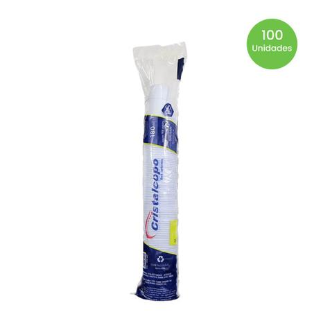 Copo de 180ml Branco ABNT2012 Cristalcopo com 100 unidades Menor preço em Copo de 180ml Branco ABNT2012 Cristalcopo com 100 unidades