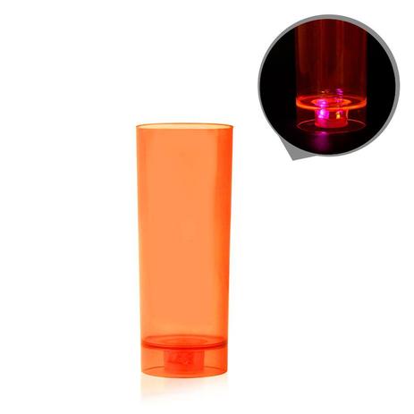 Copo de Acrílico Long Drink com Led Laranja 350ml - Festabox Menor preço em Copo de Acrílico Long Drink com Led Laranja 350ml - Festabox