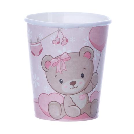 Copo de Papel Descartável Baby Ursinho Rosa de 200ml Pacote com 8 Unidades Festcolor Menor preço em Copo de Papel Descartável Baby Ursinho Rosa de 200ml Pacote com 8 Unidades Festcolor