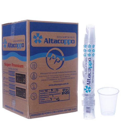 Copo de Plástico Descartável PP Transparente de 180ml Caixa com 2500 Unidades Altacoppo Menor preço em Copo de Plástico Descartável PP Transparente de 180ml Caixa com 2500 Unidades Altacoppo