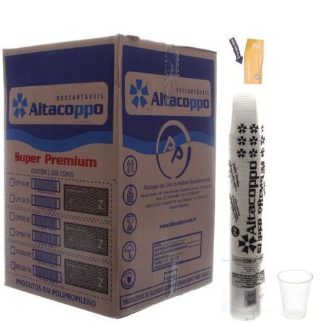 Copo de Plástico Descartável PP Transparente de 200ml Caixa com 2500 Unidades Altacoppo Menor preço em Copo de Plástico Descartável PP Transparente de 200ml Caixa com 2500 Unidades Altacoppo