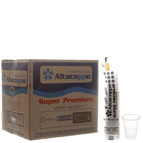Copo de Plástico Descartável PP Transparente de 330ml Caixa com 1000 Unidades Altacoppo Menor preço em Copo de Plástico Descartável PP Transparente de 330ml Caixa com 1000 Unidades Altacoppo