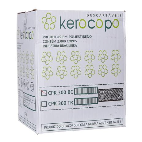 Copo de Plástico Descartável PS Branco de 300ml Caixa com 2000 Unidades Kerocopo Menor preço em Copo de Plástico Descartável PS Branco de 300ml Caixa com 2000 Unidades Kerocopo