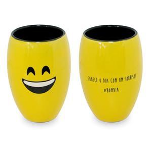 Copo de Suco Amarelo Com Preto - Bom Dia - Linha Diverticon - Ceraflame - Tommy Design é ruim? Copo de Suco Amarelo Com Preto - Bom Dia - Linha Diverticon - Ceraflame - Tommy Design é boa?