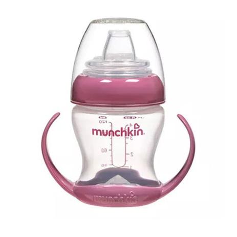 Copo de Transição c/ Bico de Silicone Rosa - Munchkin Menor preço em Copo de Transição c/ Bico de Silicone Rosa - Munchkin