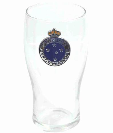 Copo De Vidro Com Brasão Estampado 500ml - Cruzeiro - Mileno Menor preço em Copo De Vidro Com Brasão Estampado 500ml - Cruzeiro - Mileno