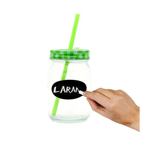 Copo de Vidro Verde Retrô Mini Lousa com Canudo - Mimo Menor preço em Copo de Vidro Verde Retrô Mini Lousa com Canudo - Mimo