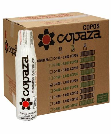 Copo Descartável 400ml Copaza Transparente Liso Ps Cx C/1000 Menor preço em Copo Descartável 400ml Copaza Transparente Liso Ps Cx C/1000