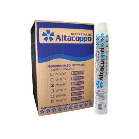Copo Descartável Altacoppo 180 ml - Cx. c/ 2.500 Unidades Menor preço em Copo Descartável Altacoppo 180 ml - Cx. c/ 2.500 Unidades
