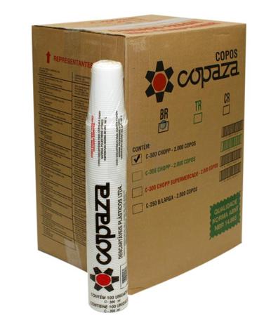 Copo Descartável Copaza 300 ml - Cx. c/ 2.000 Unidades Menor preço em Copo Descartável Copaza 300 ml - Cx. c/ 2.000 Unidades
