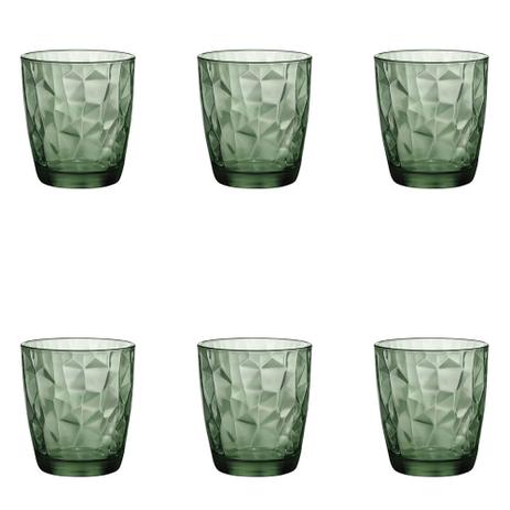 Copo em vidro baixo Bormioli Diamond 390ml verde Menor preço em Copo em vidro baixo Bormioli Diamond 390ml verde