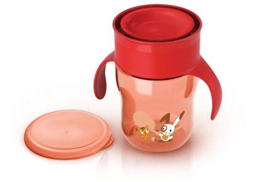 Copo mágico natural vermelho e laranja 260ml Philips Avent Menor preço em Copo mágico natural vermelho e laranja 260ml Philips Avent