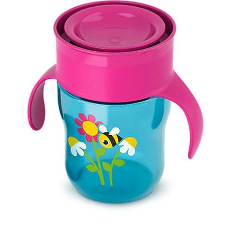 Copo Natural 260ml - Copo Azul com Tampa Rosa - Philips Avent Menor preço em Copo Natural 260ml - Copo Azul com Tampa Rosa - Philips Avent