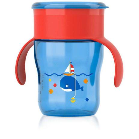 Copo Natural Anti-vazamento 260ml Azul Com Vermelho Philips Avent SCF782/20 Menor preço em Copo Natural Anti-vazamento 260ml Azul Com Vermelho Philips Avent SCF782/20