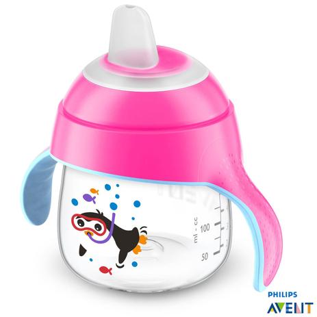 Copo Pinguim Avent Antivazamento 6m+ 200ml Rosa - Philips avent Menor preço em Copo Pinguim Avent Antivazamento 6m+ 200ml Rosa - Philips avent