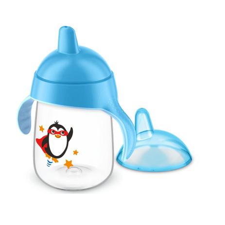 Copo Pinguim Philips Avent 340ml Antivazamento - Azul Menor preço em Copo Pinguim Philips Avent 340ml Antivazamento - Azul