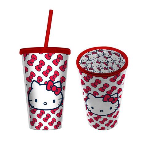 Copo Plástico com Canudo - Hello Kitty - Urban Menor preço em Copo Plástico com Canudo - Hello Kitty - Urban