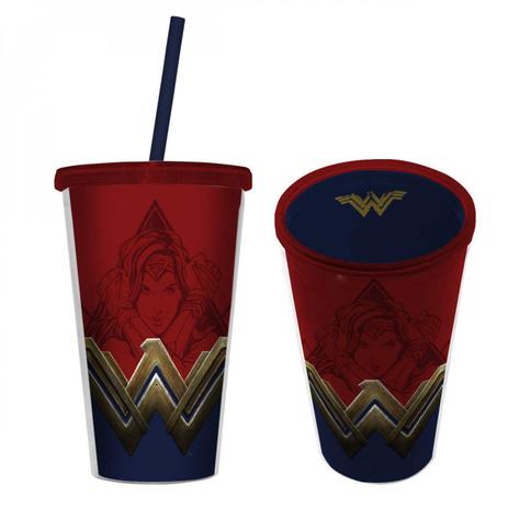 Copo Plástico com Tampa e Canudo Mulher Maravilha 500ml WB Mulher Maravilha Urban Vermelho Menor preço em Copo Plástico com Tampa e Canudo Mulher Maravilha 500ml WB Mulher Maravilha Urban Vermelho